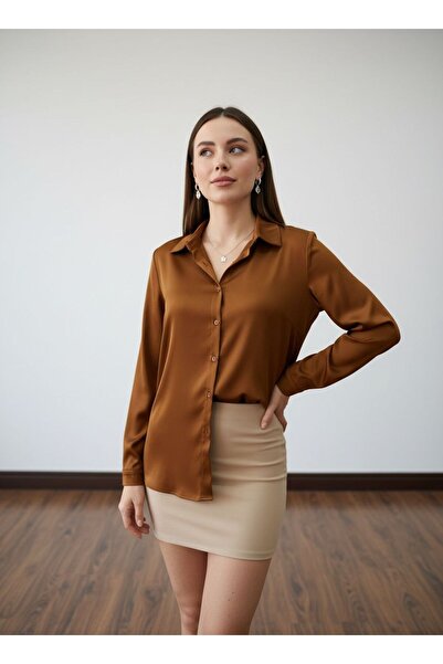 PERA MODA Satin Surface Fitted Shirt