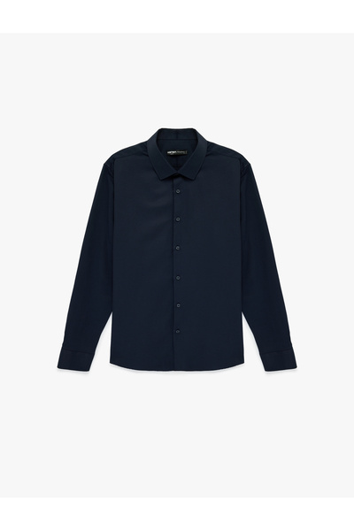 Koton Men'S Navy Men'S Shirts Ls Bsc