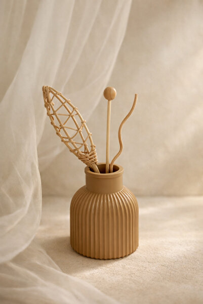 Atiye Studio El Yapımı Taş Tozu Fitilli Mini Dekoratif Vazo – Minimal Ev Deko...