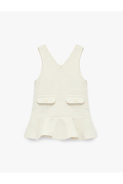 Koton Baby Girl'S Ecru Pinafore Dress