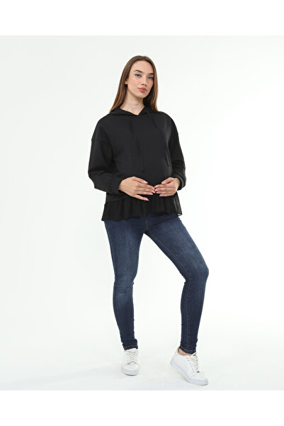 Entarim Maternity _Oversized Knitted Tunic with Chiffon Trim