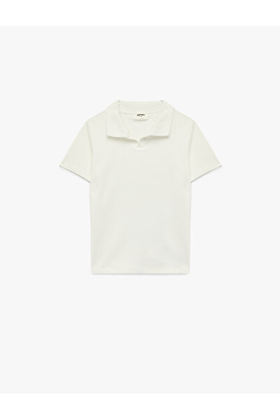Koton Boy'S White Polo Neck T-Shirt