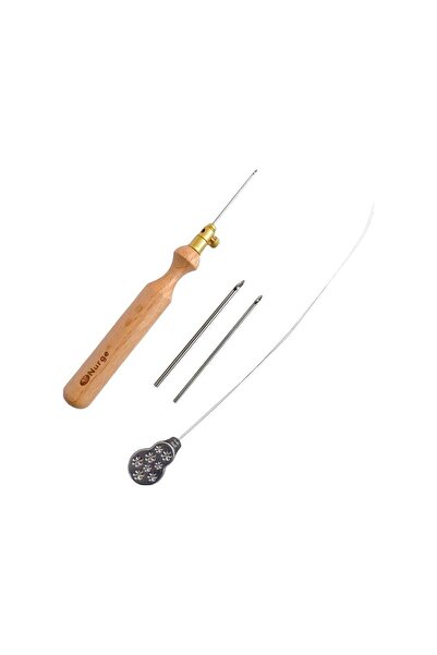 Liva Craft Ac de perforat Nurge, cu 3 ace, mâner din lemn, calitate de primă ...