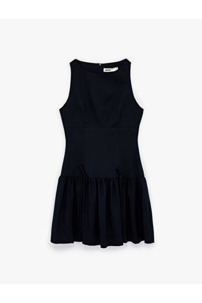 Koton Women'S Navy Ruffled Mini Dress