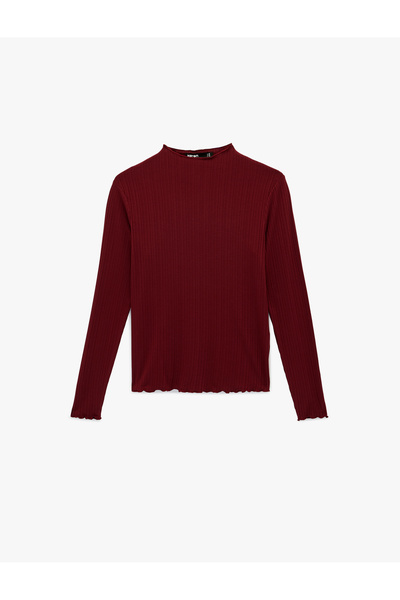 Koton Women'S Bordeux Textured T-Shirt