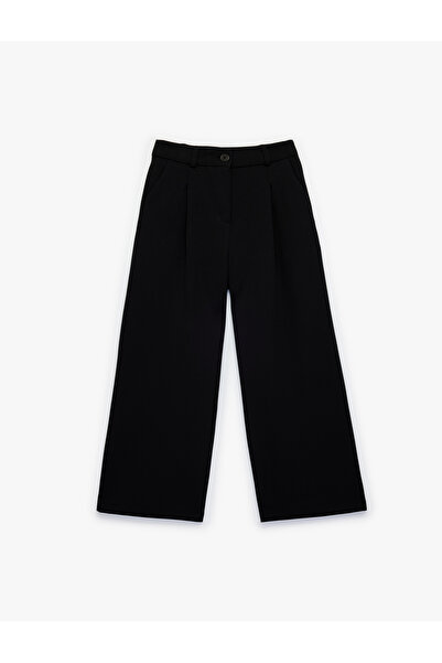 Koton Girl'S Black Wide Leg Classic Trousers