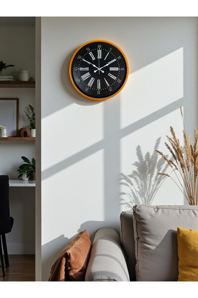 Leyaton 36 cm Orange Decorative Wall Clock Lwlhm-Ytrs345