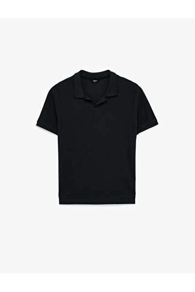 Koton Men'S Black Polo Collar T-Shirt