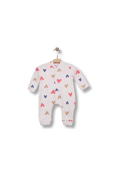 SÜSLÜ KİDS 100% Cotton Fabric Baby Romper with Heart Snap Fasteners