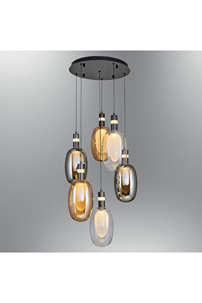 Özcan Aydınlatma 2853-6A-28 Ostrich 6'lı Cam Sarkıt Mixed