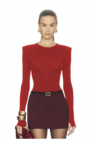 AFR CLOTHES Women's Padded Double Layer Jersey Fabric Finger-Proof Bodysuit