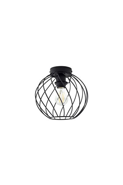 Lindby Danika ceiling light, metal, black, 25 x 22.5 cm