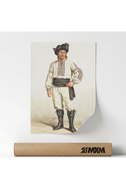 21mxm Poster 'Folcor Romanesc 15' Pe Panza Mata – Design Minimalist, Fara Rama