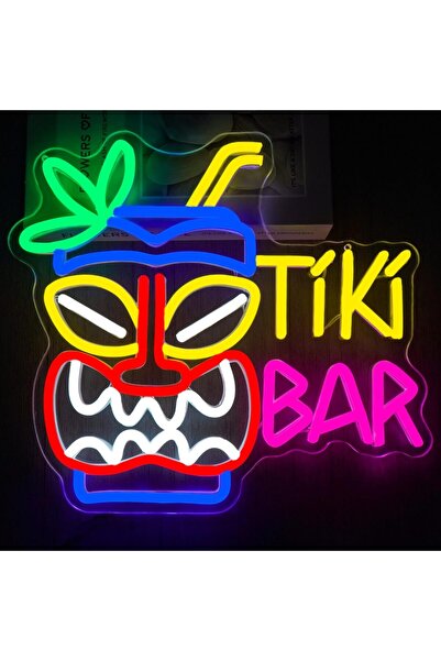 Slasa Tiki Bar Neon Sign 32x29cm with 6mm Acrylic Base LED Wall Decor
