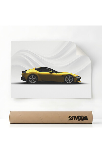 21mxm Poster Auto Premium - 1752 2025 12 Cilindri Galben – Design Minimalist,...