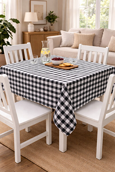 Bumedo 170X170 cm Square Gingham Tablecloth – Washable, Stain-Resistant – for...