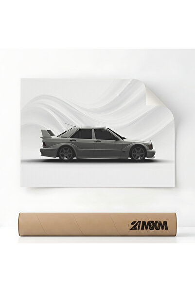21mxm Poster Auto Premium - 1562 190E EVO II - Alb – Design Minimalist, A3 (2...