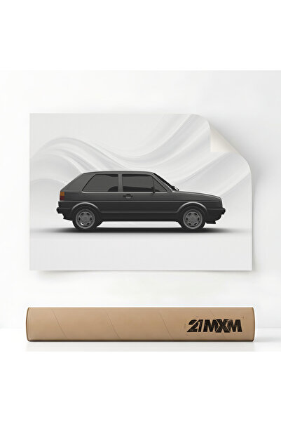 21mxm Poster Auto Premium - 1477 VW Golf MK2 – Design Minimalist, A4 (21 x 29...