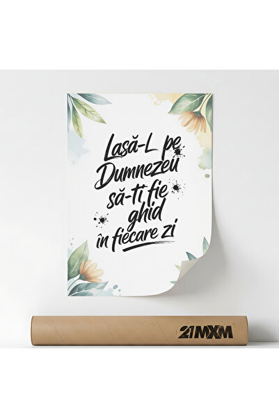 21mxm Poster decorativ Citat crestin inspirational,material textil, fara rama