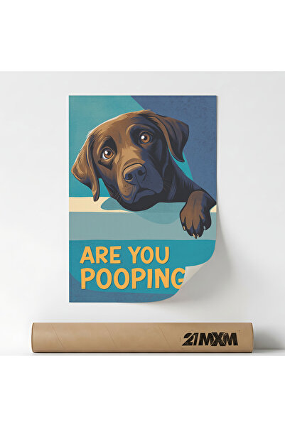 21mxm Poster decorativ, pentru baie, What Are You Doing - Dog, Fara Rama