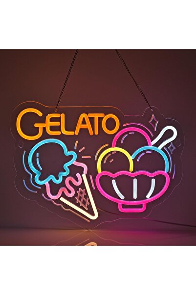Slasa Gelato Neon Sign 40x30cm with 6mm Acrylic Base LED Decor