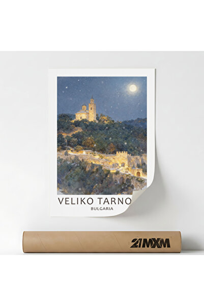 21mxm Poster „Oras-Veliko Tarnovo” Pe Panza Mata – Design minimalist, A4 (21 ...