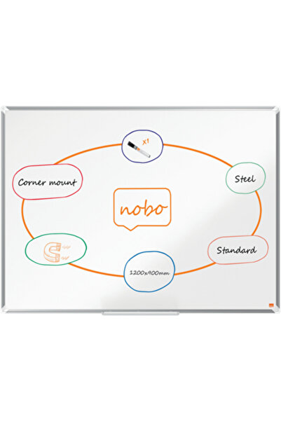 Nobo Tablă Premium Plus, oțel lăcuit, 120x90 cm, magnetică, include marker și...