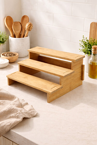Fhilli Tak - Removable Wooden Spice Rack Organizer Stand Large