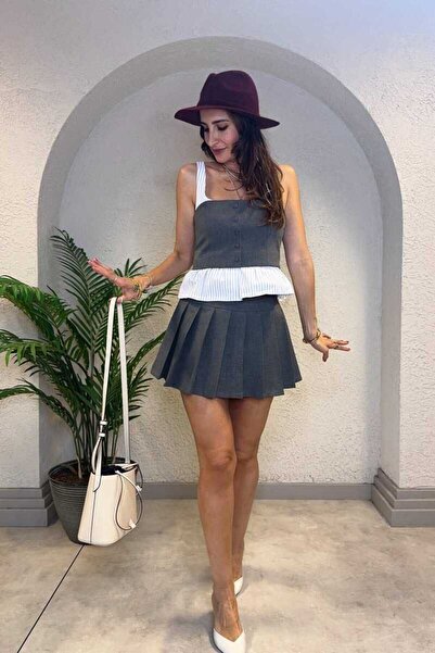 Clothing palette Bez bretela BUSTIER DETALJNA PRUGASTA BLUZA