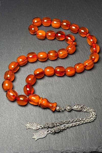 TESBİHKENTİ سبحة من الخرز الكهرماني المضغوط بحجم كبير 13 ملم بنكهة العثمانية