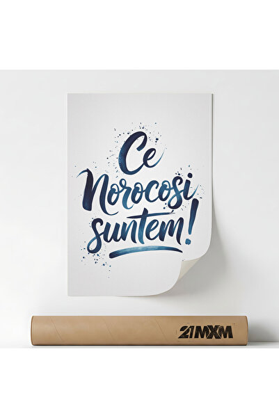 21mxm Poster, mesaj motivational in limba romana, Ce norocosi suntem, A4 (21 ...