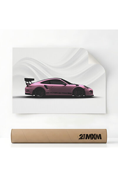 21mxm Poster Auto Premium - 1805 GT3 RS - Pink – Design Minimalist, 30 x 40 c...