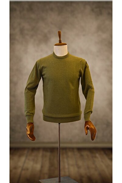 TANİŞ GİYİM Crew Neck Mustard Yellow Regular Fit Cotton Knitwear