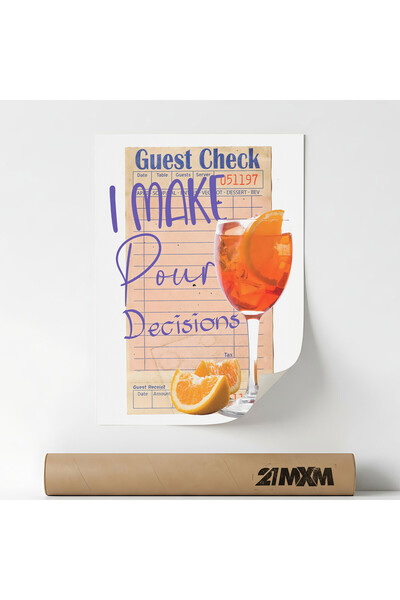 21mxm Poster Decorativ Stil Italian 'Aperitivo 11', Material Textil, Fara Rama