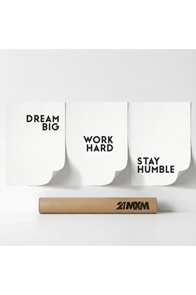 21mxm Set 3 Postere Decorative „Minimal Motivation 02”, Material Textil, 30 x...