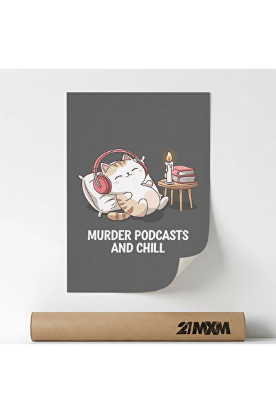 21mxm Poster Decorativ '48 Podcasts And Chill', Material Textil, A3 (29.7 x 4...
