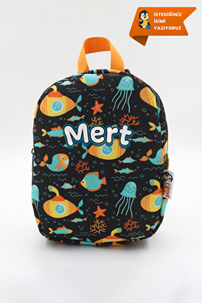 Hevi Kids HeviKids Kişiye Özel İsimli Mini Çocuk Çantası - Denizaltı| 0–8 Yaş...