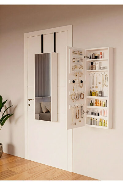 Empressco Aynalı, Asılabilir, Şık Ahşap Takı ve Makyaj Dolabı