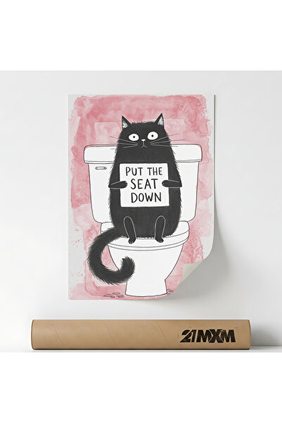 21mxm Decorative poster, for bathroom, Put The Seat Down, A3 (29.7 x 42 cm), ...