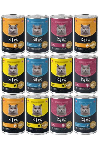 Reflex Plus Karışık Yetişkin Kedi Konservesi 400 Gr*12 ADET
