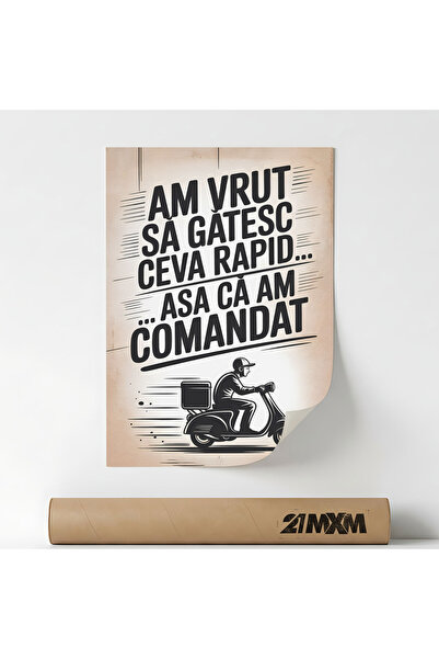 21mxm Αφίσα μηνύματος για την κωμική κουζίνα, Κάτι γρήγορο, A4 (21 x 29,7 εκ....