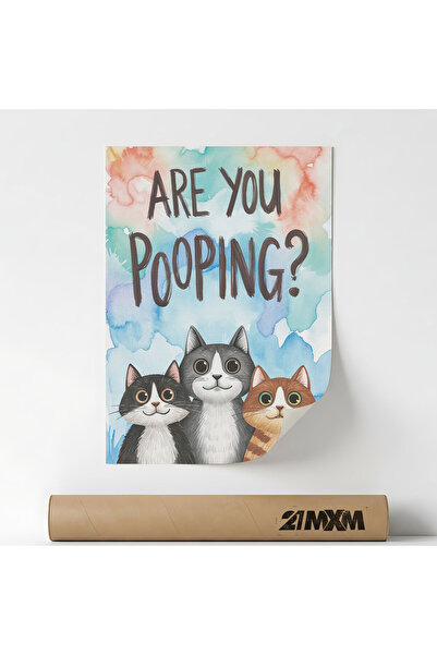 21mxm Poster decorativ, pentru baie, What Are You Doing - 3 Cats, A3 (29.7 x ...
