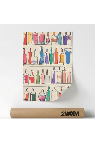 21mxm Διακοσμητική Αφίσα με Θέμα Μπαρ & Κοκτέιλ - 'Bar 64', Υφασμάτινο Υλικό,...