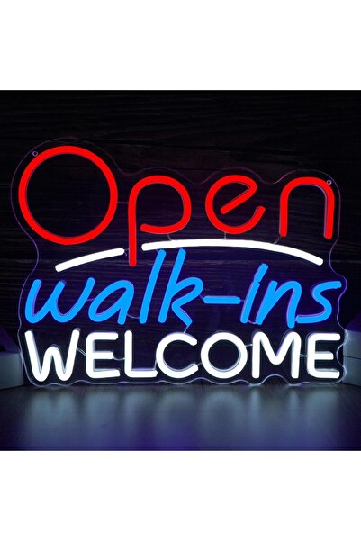 Slasa Welcome Walk-Ins Neon Sign 38x28cm with 6mm Acrylic Base LED Wall Decor