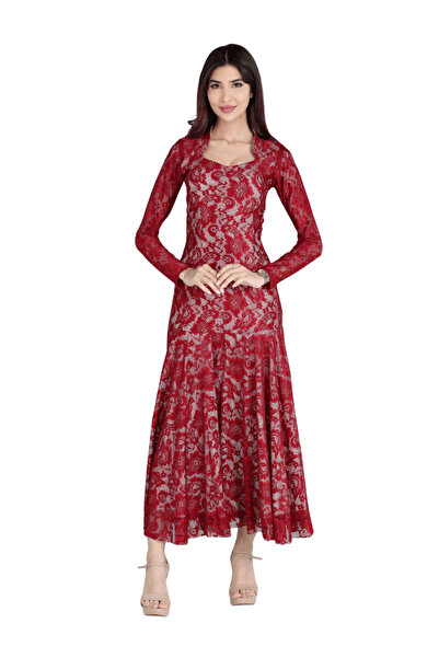 TREN Women's Floral Lace Corset Bodycon Midi Formal Dress Square Neck Evening...