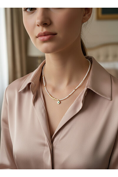 Maxi modena Minimal Pearl Detailed Elegant Women's Necklace