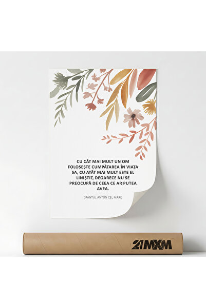 21mxm Poster decorativ, citat crestin inspirational, Cumpatarea in Viata sa, ...