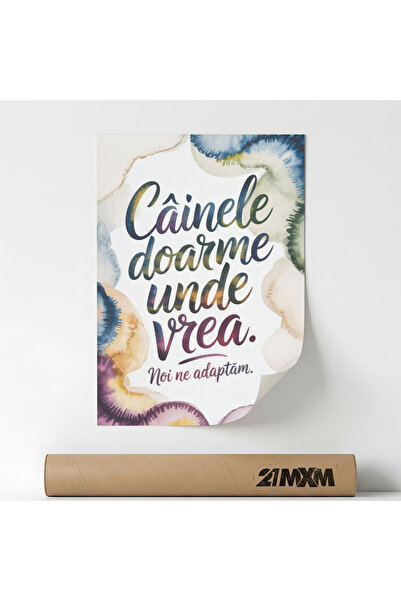 21mxm Poster cu mesaj amuzant, tematica caini, Noi Ne Adaptam, A4 (21 x 29.7 ...