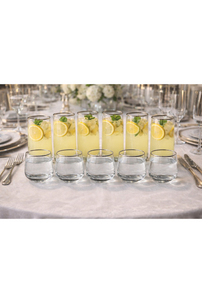 HOME SET Silver 12 Parça Bardak Seti – Çeyizlik & Hediyelik Sunumluk