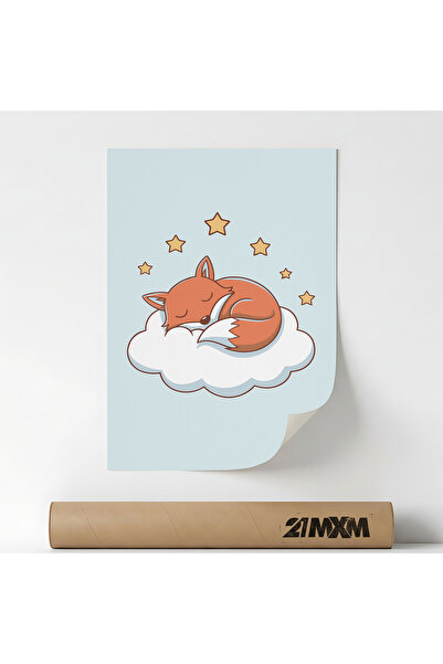 21mxm Poster Decorativ '23 Sleeping Fox', Material Textil, Fara Rama